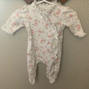 Newborn Footie Bodysuit with flowers
